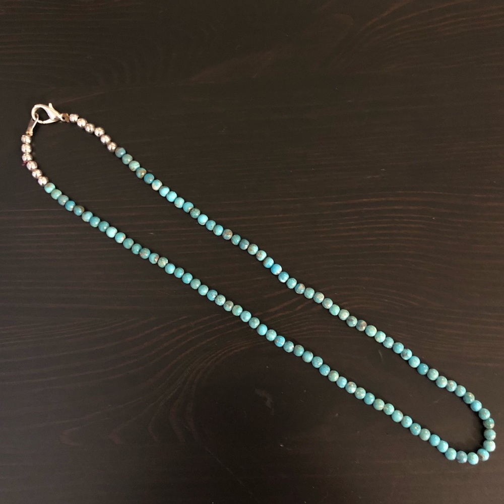 Turquoise Necklace with Silver Accents